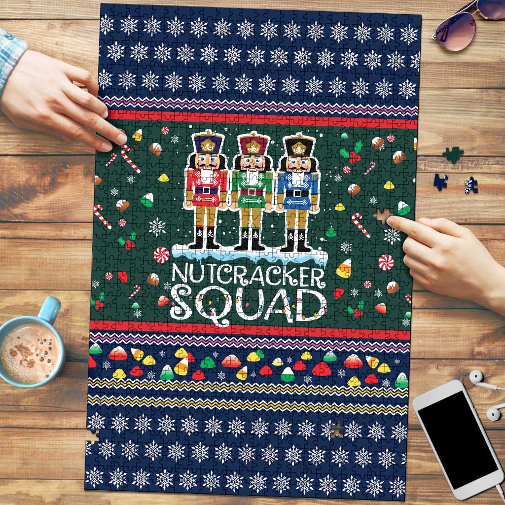 Nutcracker Squad Christmas Puzzle with Candy Cane and Snowflake Holiday Design - Wonder Print Shop