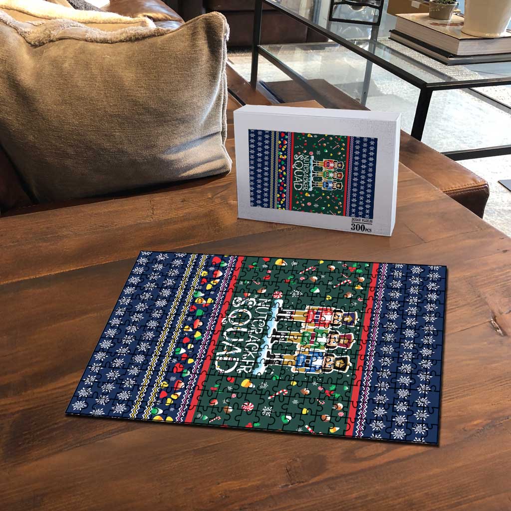 Nutcracker Squad Christmas Puzzle with Candy Cane and Snowflake Holiday Design - Wonder Print Shop