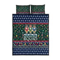 Nutcracker Squad Christmas Quilt Bed Set with Candy Cane and Snowflake Holiday Design - Wonder Print Shop