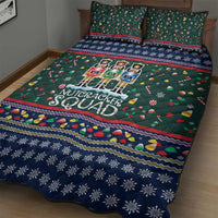 Nutcracker Squad Christmas Quilt Bed Set with Candy Cane and Snowflake Holiday Design - Wonder Print Shop
