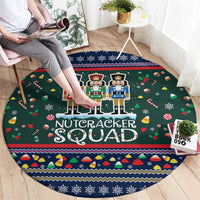 Nutcracker Squad Christmas Round Carpet with Candy Cane and Snowflake Holiday Design - Wonder Print Shop