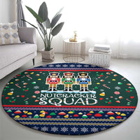 Nutcracker Squad Christmas Round Carpet with Candy Cane and Snowflake Holiday Design - Wonder Print Shop