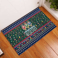 Nutcracker Squad Christmas Rubber Doormat with Candy Cane and Snowflake Holiday Design - Wonder Print Shop