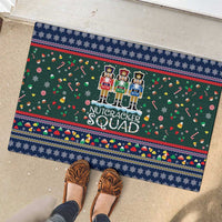 Nutcracker Squad Christmas Rubber Doormat with Candy Cane and Snowflake Holiday Design - Wonder Print Shop