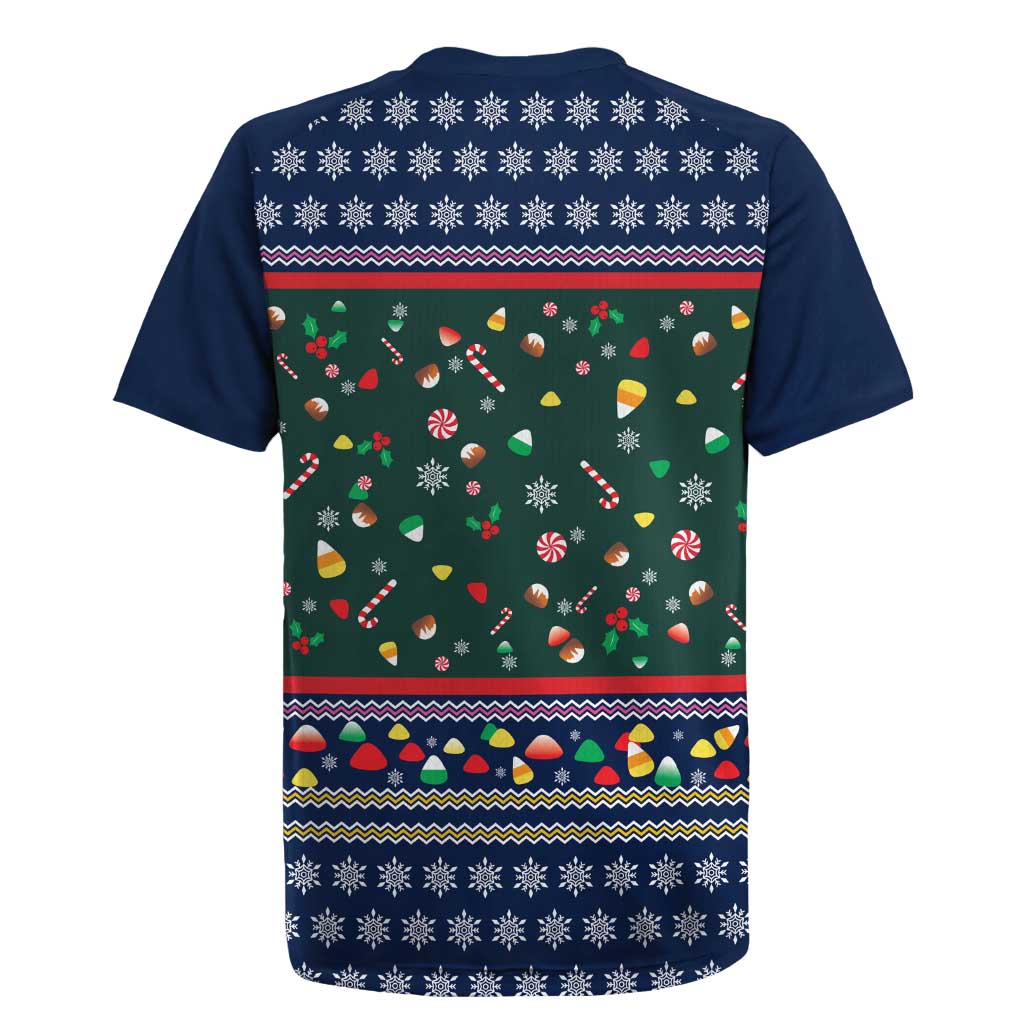 Nutcracker Squad Christmas Rugby Jersey with Candy Cane and Snowflake Holiday Design - Wonder Print Shop