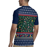 Nutcracker Squad Christmas Rugby Jersey with Candy Cane and Snowflake Holiday Design - Wonder Print Shop