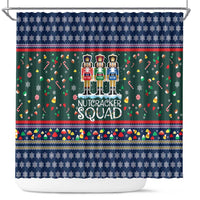 Nutcracker Squad Christmas Shower Curtain with Candy Cane and Snowflake Holiday Design - Wonder Print Shop