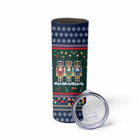 Nutcracker Squad Christmas Skinny Tumbler with Candy Cane and Snowflake Holiday Design - Wonder Print Shop