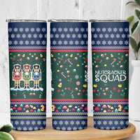 Nutcracker Squad Christmas Skinny Tumbler with Candy Cane and Snowflake Holiday Design - Wonder Print Shop