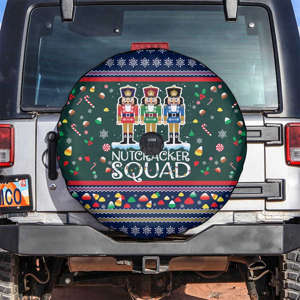 Nutcracker Squad Christmas Spare Tire Cover with Candy Cane and Snowflake Holiday Design - Wonder Print Shop