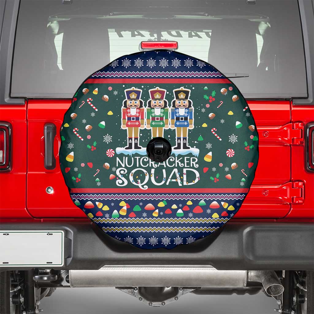 Nutcracker Squad Christmas Spare Tire Cover with Candy Cane and Snowflake Holiday Design - Wonder Print Shop