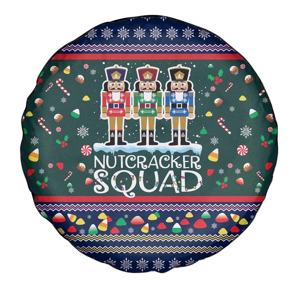 Nutcracker Squad Christmas Spare Tire Cover with Candy Cane and Snowflake Holiday Design - Wonder Print Shop