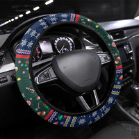 Nutcracker Squad Christmas Steering Wheel Cover with Candy Cane and Snowflake Holiday Design - Wonder Print Shop