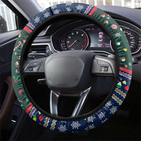 Nutcracker Squad Christmas Steering Wheel Cover with Candy Cane and Snowflake Holiday Design - Wonder Print Shop