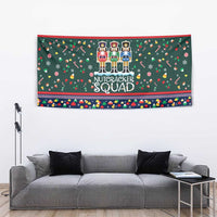 Nutcracker Squad Christmas Tapestry with Candy Cane and Snowflake Holiday Design - Wonder Print Shop
