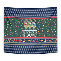 Nutcracker Squad Christmas Tapestry with Candy Cane and Snowflake Holiday Design - Wonder Print Shop