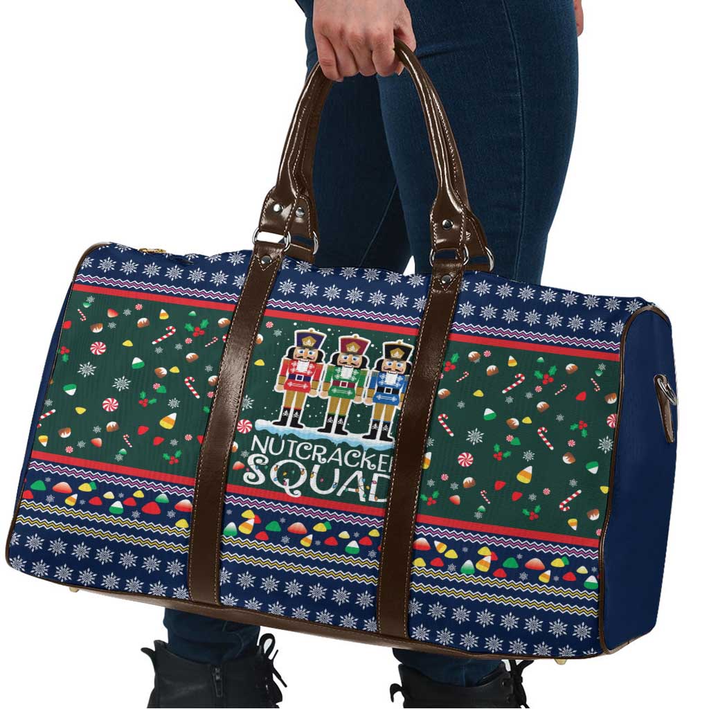 Nutcracker Squad Christmas Travel Bag with Candy Cane and Snowflake Holiday Design - Wonder Print Shop