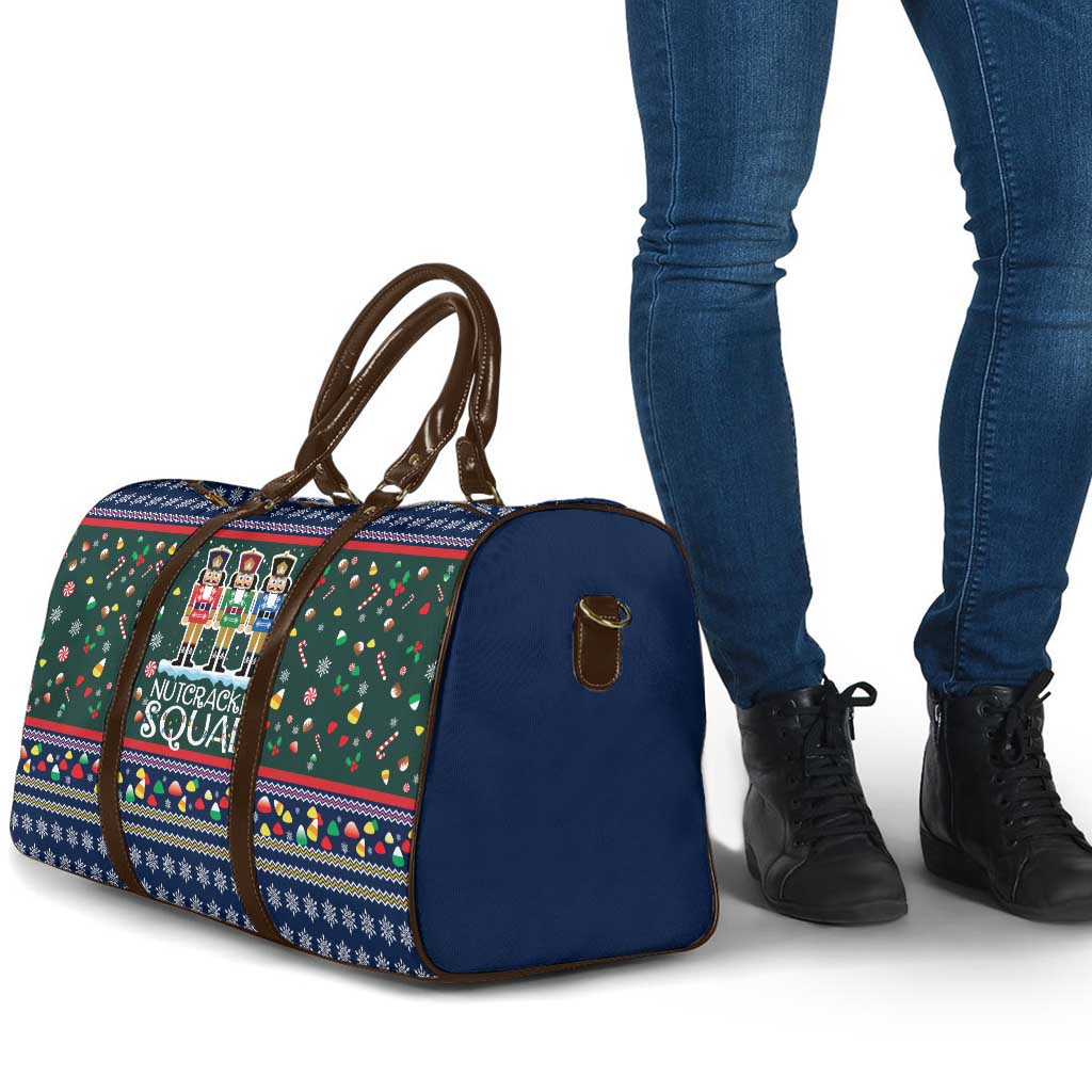 Nutcracker Squad Christmas Travel Bag with Candy Cane and Snowflake Holiday Design - Wonder Print Shop