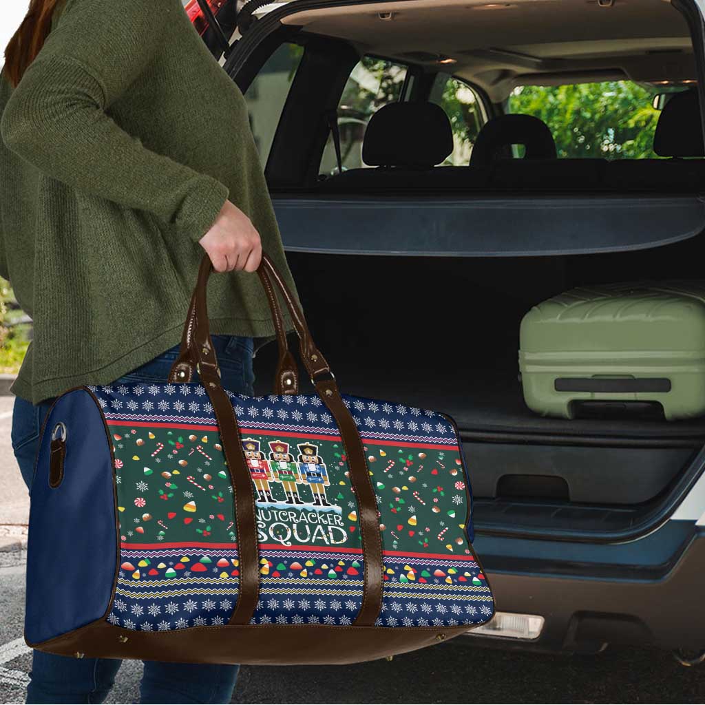 Nutcracker Squad Christmas Travel Bag with Candy Cane and Snowflake Holiday Design - Wonder Print Shop