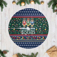 Nutcracker Squad Christmas Tree Skirt with Candy Cane and Snowflake Holiday Design - Wonder Print Shop