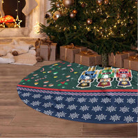 Nutcracker Squad Christmas Tree Skirt with Candy Cane and Snowflake Holiday Design - Wonder Print Shop