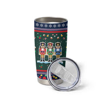 Nutcracker Squad Christmas Tumbler Cup with Candy Cane and Snowflake Holiday Design - Wonder Print Shop
