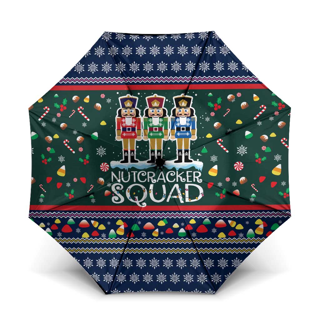 Nutcracker Squad Christmas Umbrella with Candy Cane and Snowflake Holiday Design - Wonder Print Shop