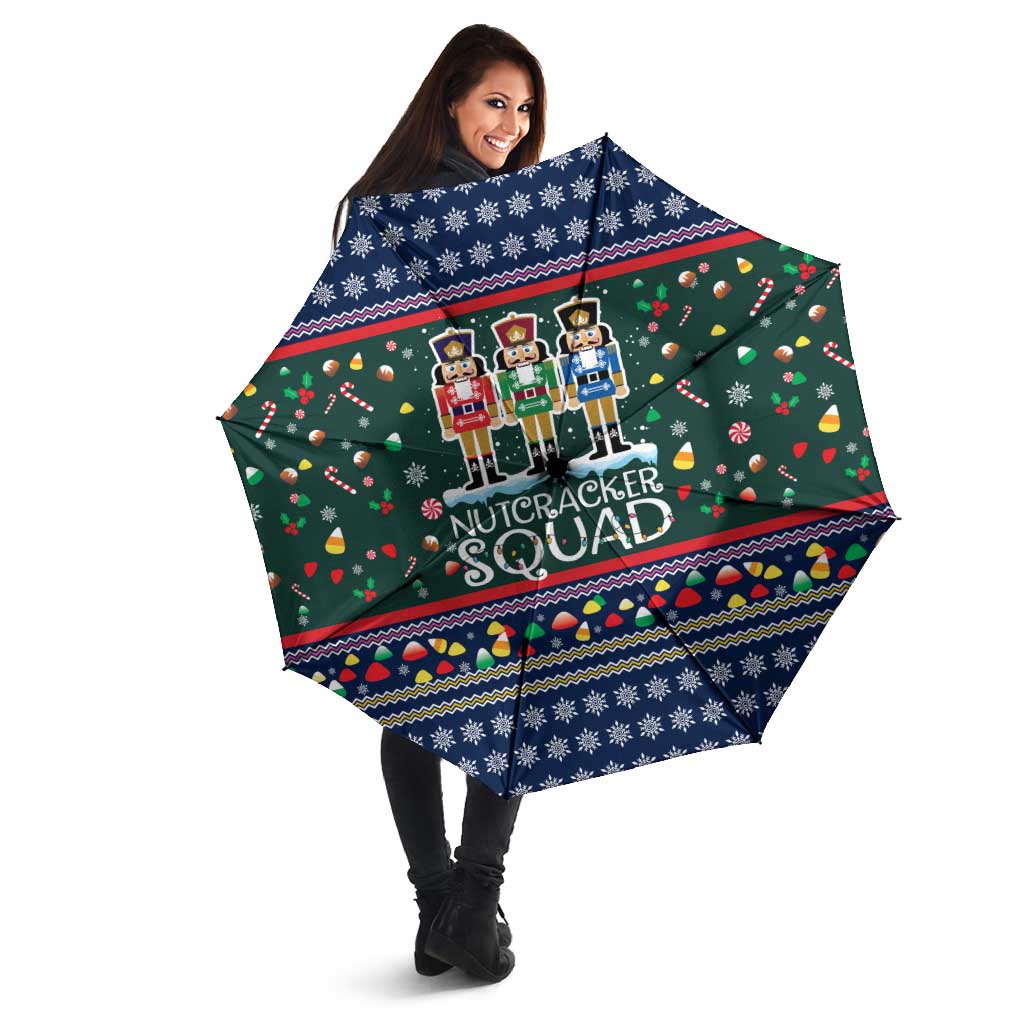 Nutcracker Squad Christmas Umbrella with Candy Cane and Snowflake Holiday Design - Wonder Print Shop