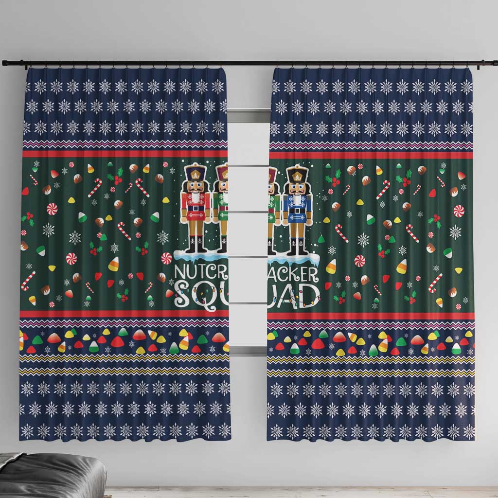 Nutcracker Squad Christmas Window Curtain with Candy Cane and Snowflake Holiday Design - Wonder Print Shop