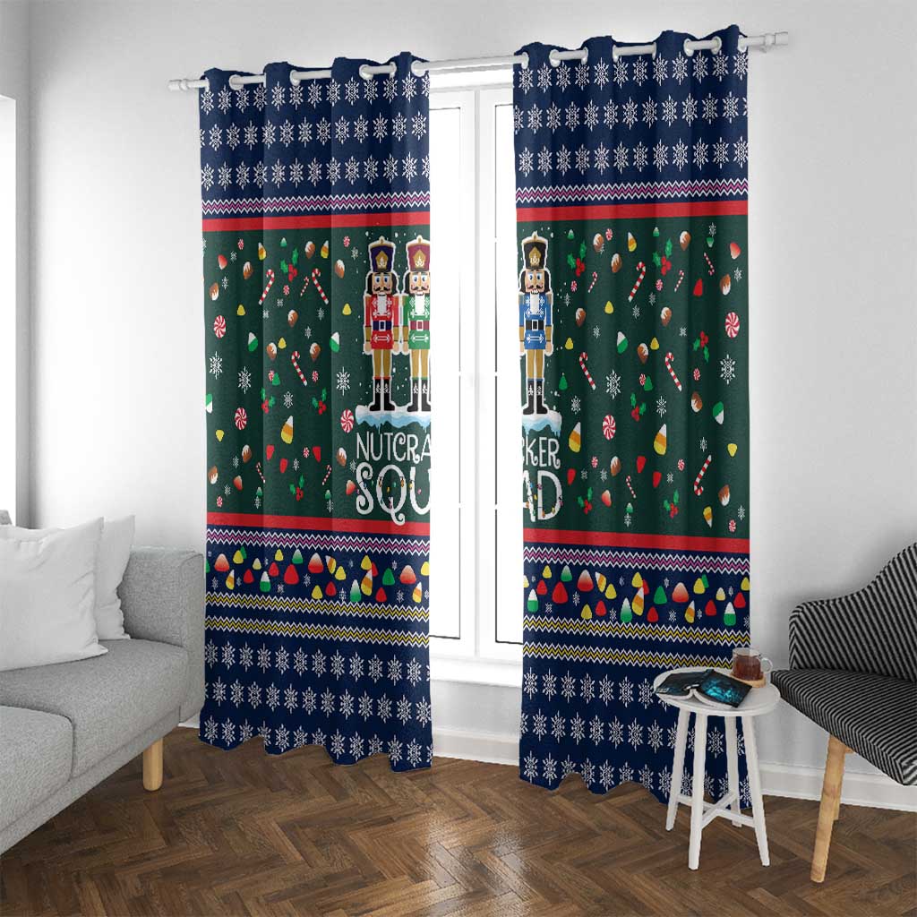 Nutcracker Squad Christmas Window Curtain with Candy Cane and Snowflake Holiday Design - Wonder Print Shop