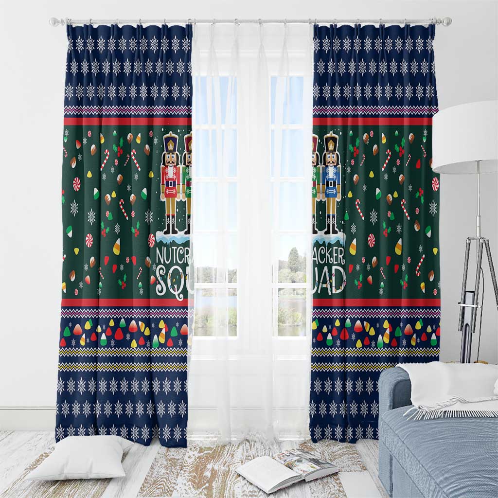 Nutcracker Squad Christmas Window Curtain with Candy Cane and Snowflake Holiday Design - Wonder Print Shop