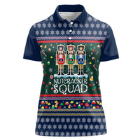 Nutcracker Squad Christmas Women Polo Shirt with Candy Cane and Snowflake Holiday Design - Wonder Print Shop