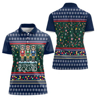 Nutcracker Squad Christmas Women Polo Shirt with Candy Cane and Snowflake Holiday Design - Wonder Print Shop
