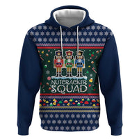 Nutcracker Squad Christmas Zip Hoodie with Candy Cane and Snowflake Holiday Design - Wonder Print Shop