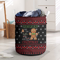 Funny Gingerbread Christmas Laundry Basket Hoodie with Gingers Are for Life Quote and Snowflake Pattern - Wonder Print Shop