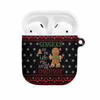 Funny Gingerbread Christmas AirPods Case Hoodie with Gingers Are for Life Quote and Snowflake Pattern - Wonder Print Shop