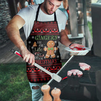 Funny Gingerbread Christmas Apron Hoodie with Gingers Are for Life Quote and Snowflake Pattern - Wonder Print Shop