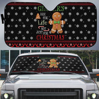Funny Gingerbread Christmas Auto Sun Shade Hoodie with Gingers Are for Life Quote and Snowflake Pattern - Wonder Print Shop