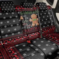 Funny Gingerbread Christmas Back Car Seat Cover Hoodie with Gingers Are for Life Quote and Snowflake Pattern - Wonder Print Shop