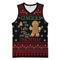Funny Gingerbread Christmas Basketball Jersey Hoodie with Gingers Are for Life Quote and Snowflake Pattern - Wonder Print Shop