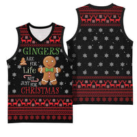 Funny Gingerbread Christmas Basketball Jersey Hoodie with Gingers Are for Life Quote and Snowflake Pattern - Wonder Print Shop