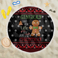 Funny Gingerbread Christmas Beach Blanket Hoodie with Gingers Are for Life Quote and Snowflake Pattern - Wonder Print Shop