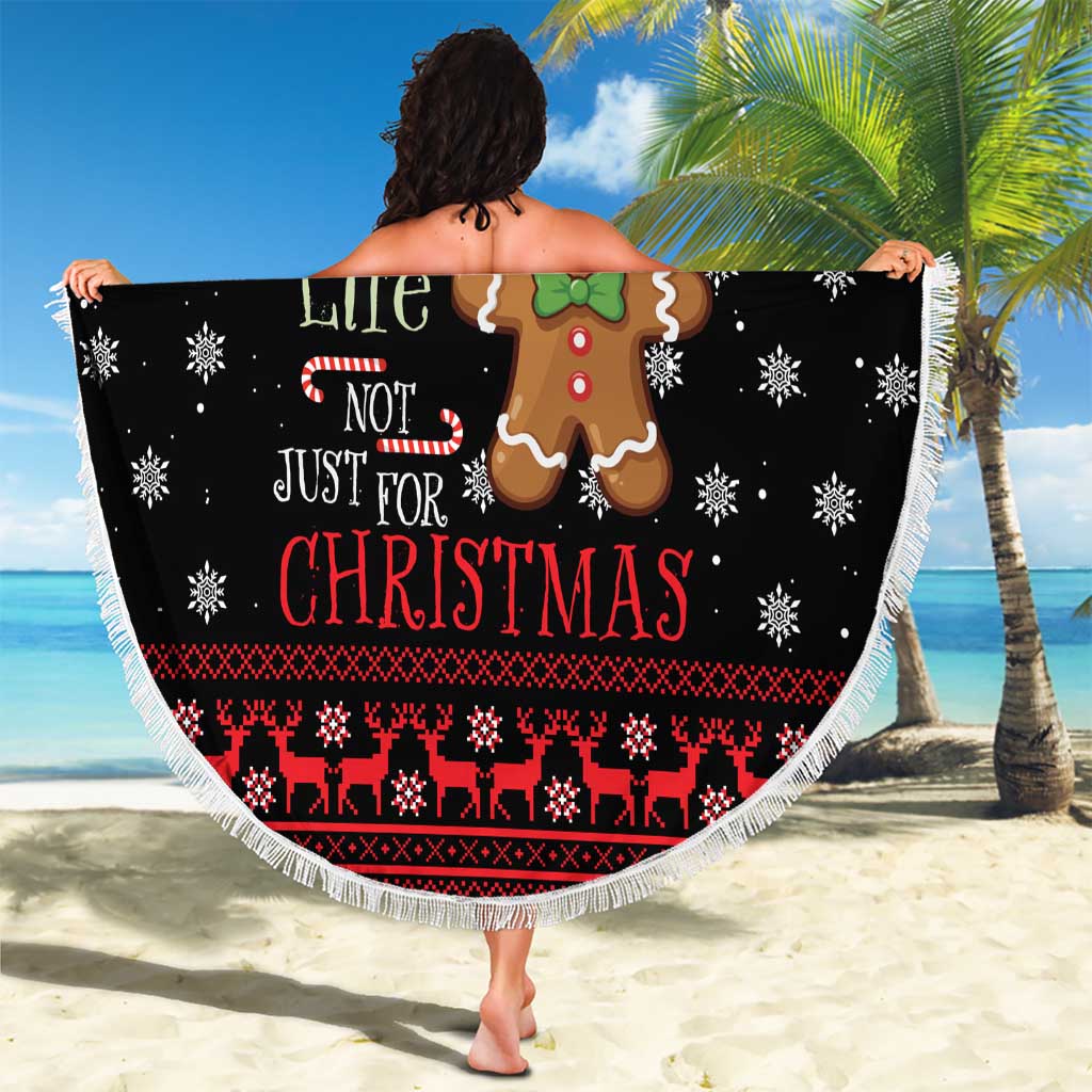 Funny Gingerbread Christmas Beach Blanket Hoodie with Gingers Are for Life Quote and Snowflake Pattern - Wonder Print Shop