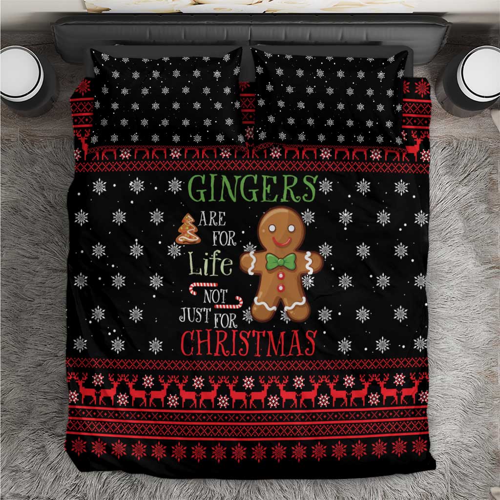 Funny Gingerbread Christmas Bedding Set Hoodie with Gingers Are for Life Quote and Snowflake Pattern - Wonder Print Shop
