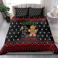 Funny Gingerbread Christmas Bedding Set Hoodie with Gingers Are for Life Quote and Snowflake Pattern - Wonder Print Shop