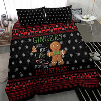 Funny Gingerbread Christmas Bedding Set Hoodie with Gingers Are for Life Quote and Snowflake Pattern - Wonder Print Shop