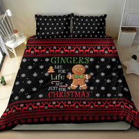 Funny Gingerbread Christmas Bedding Set Hoodie with Gingers Are for Life Quote and Snowflake Pattern - Wonder Print Shop