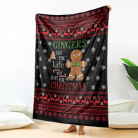 Funny Gingerbread Christmas Blanket Hoodie with Gingers Are for Life Quote and Snowflake Pattern - Wonder Print Shop