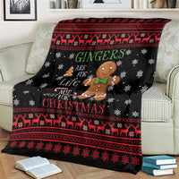 Funny Gingerbread Christmas Blanket Hoodie with Gingers Are for Life Quote and Snowflake Pattern - Wonder Print Shop