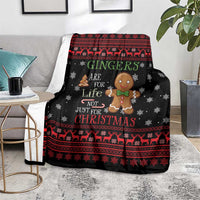 Funny Gingerbread Christmas Blanket Hoodie with Gingers Are for Life Quote and Snowflake Pattern - Wonder Print Shop